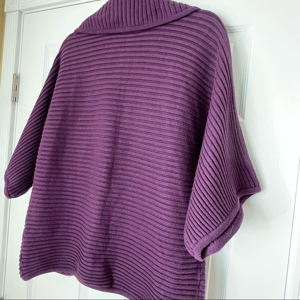 Grace Elements Purple Ribbed Cocoon Cardigan -L - image 3